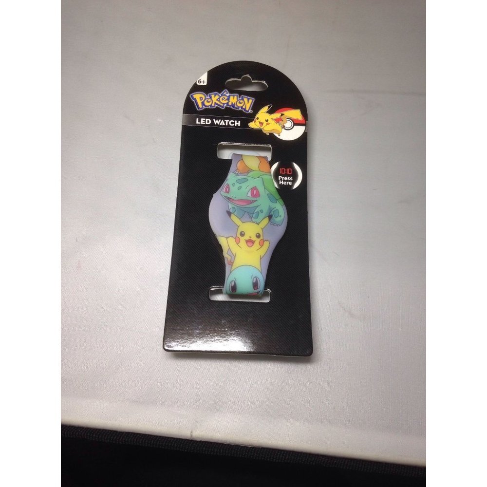 Pokemon Pikachu Bulbasaur Silicone Blue Digital LED Wristwatch Watch - Picture 3 of 5